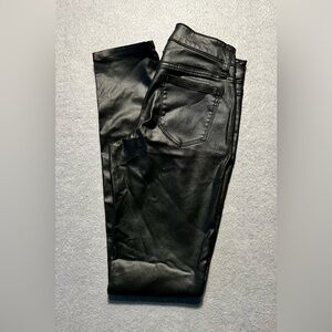 Garage Faux Leather Skinny Pants Size 0 Black Modal Blend Zipper Pockets